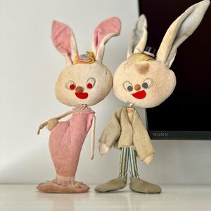 Rare! Vintage Japan Set of Felt Bunnies Bunny Easter